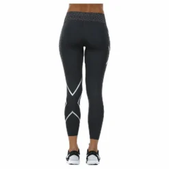 Patterned Mid-Rise Compression 7/8 Tights Black/Grey*2XU Discount