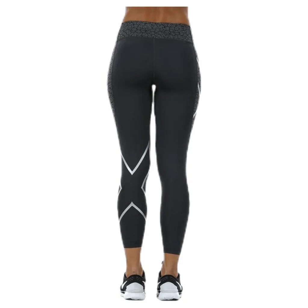 Patterned Mid-Rise Compression 7/8 Tights Black/Grey*2XU Discount