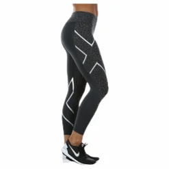 Patterned Mid-Rise Compression 7/8 Tights Black/Grey*2XU Discount
