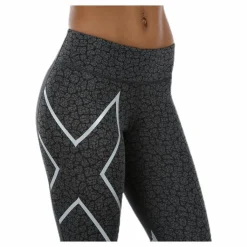 Patterned Mid-Rise Compression 7/8 Tights Black/Grey*2XU Discount