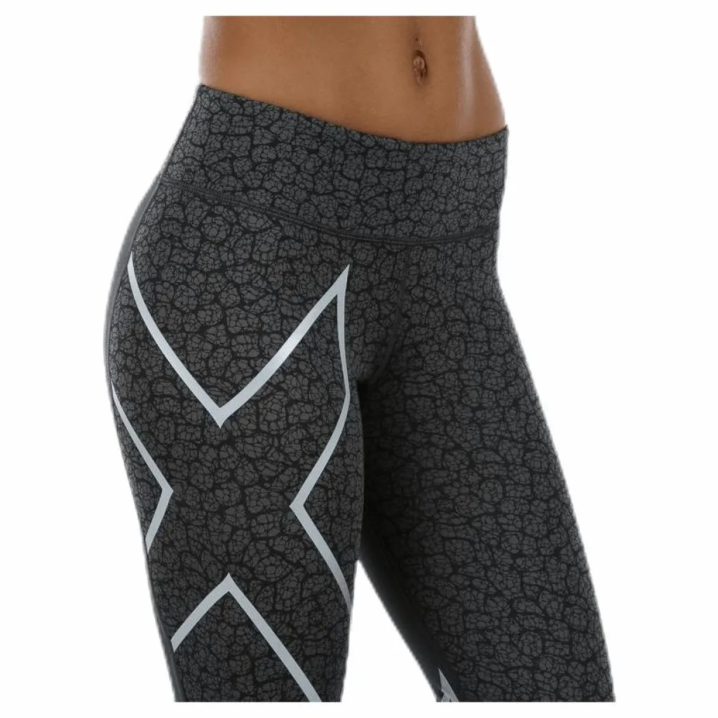 Patterned Mid-Rise Compression 7/8 Tights Black/Grey*2XU Discount