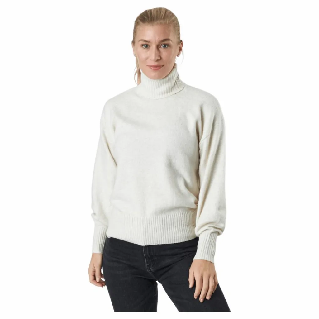 Pieces Pccava Ls High Neck Knit Bc Birch Vit Discount