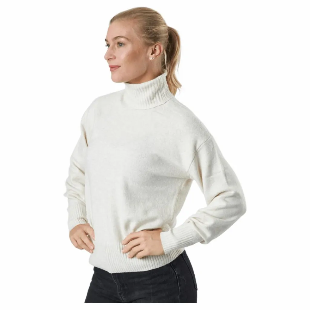 Pieces Pccava Ls High Neck Knit Bc Birch Vit Discount