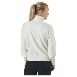 Pieces Pccava Ls High Neck Knit Bc Birch Vit Discount