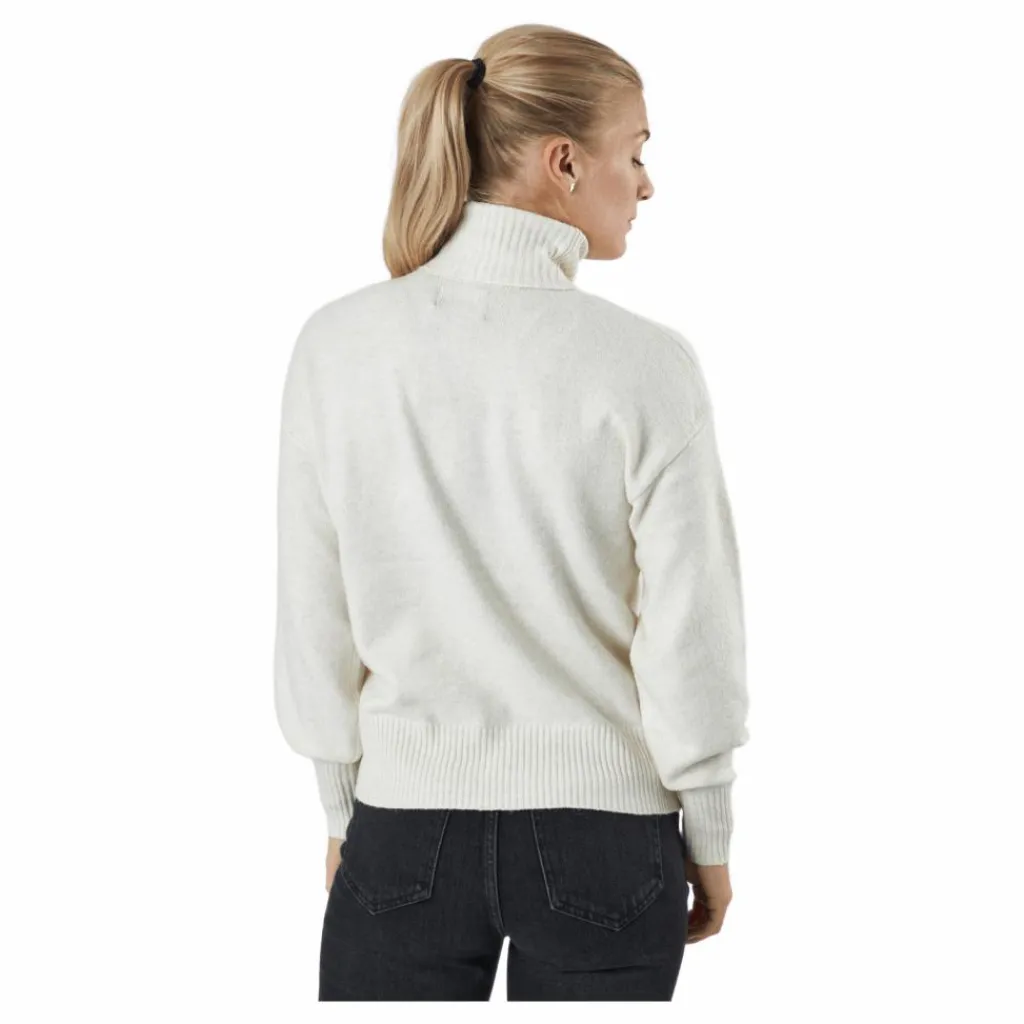 Pieces Pccava Ls High Neck Knit Bc Birch Vit Discount