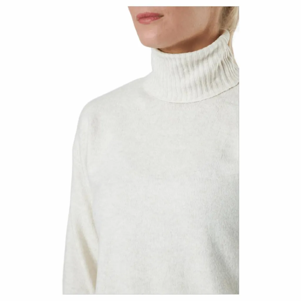 Pieces Pccava Ls High Neck Knit Bc Birch Vit Discount