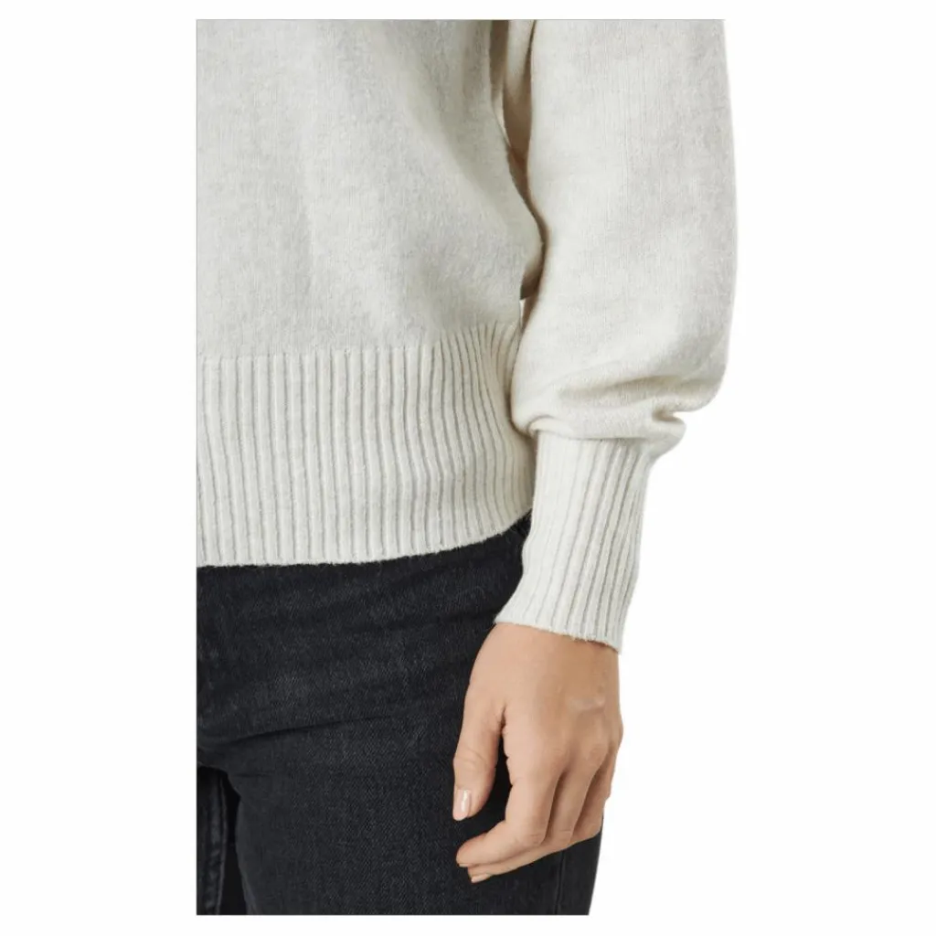 Pieces Pccava Ls High Neck Knit Bc Birch Vit Discount