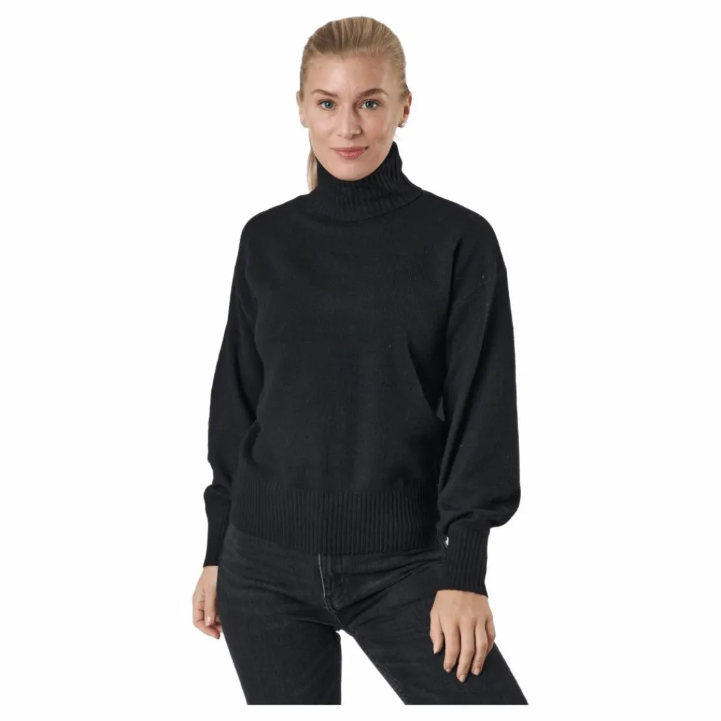 Pieces Pccava Ls High Neck Knit Bc Black Svart Clearance