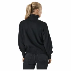 Pieces Pccava Ls High Neck Knit Bc Black Svart Clearance