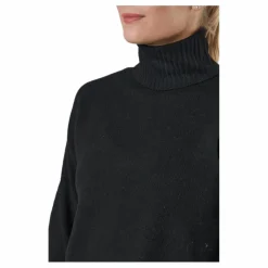 Pieces Pccava Ls High Neck Knit Bc Black Svart Clearance