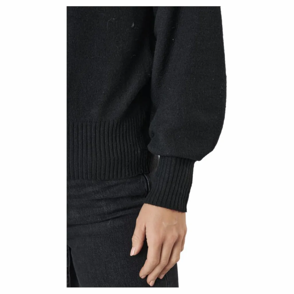 Pieces Pccava Ls High Neck Knit Bc Black Svart Clearance