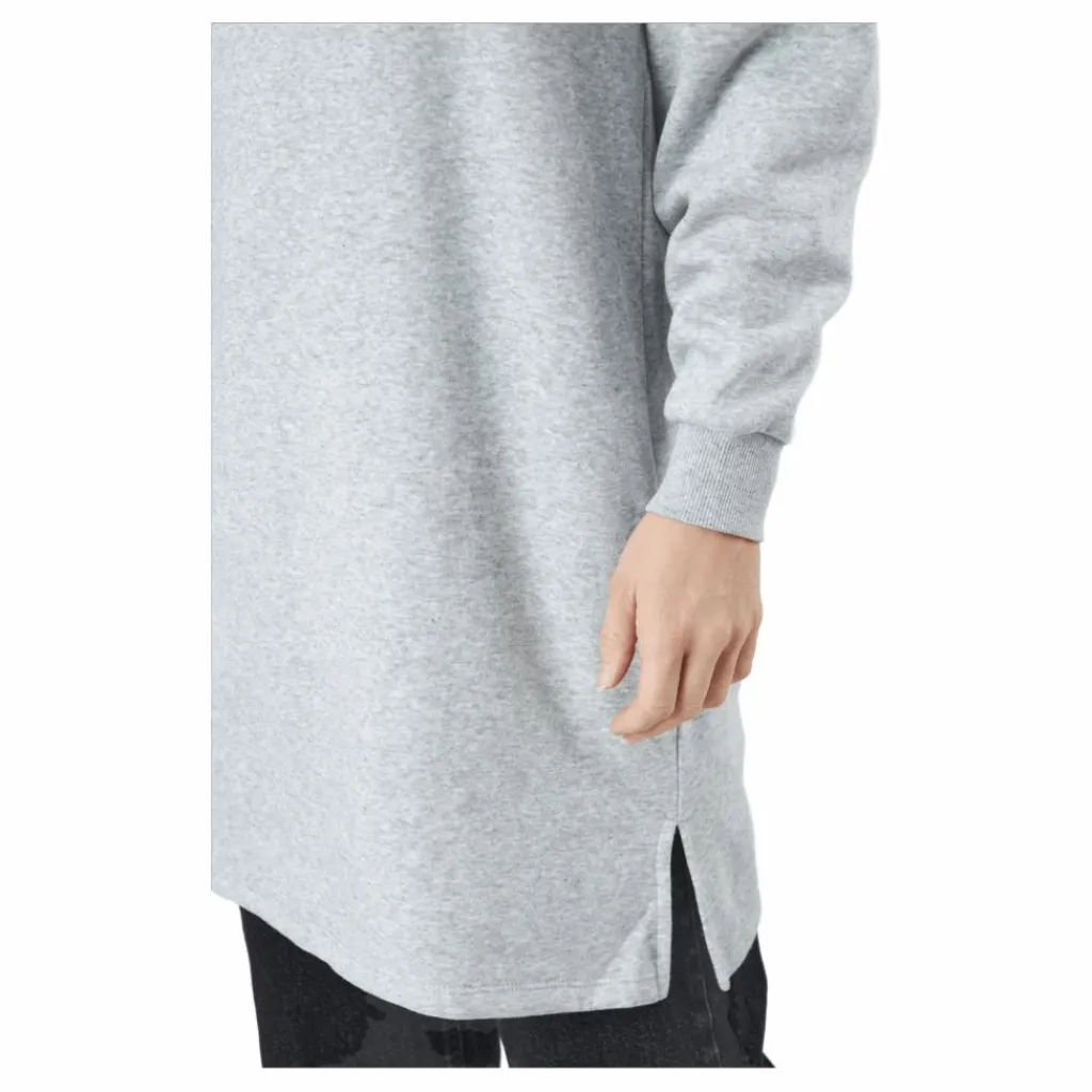 Pieces Pcchilli Ls Sweat Dress Bc Light Grey Melange Grå Clearance