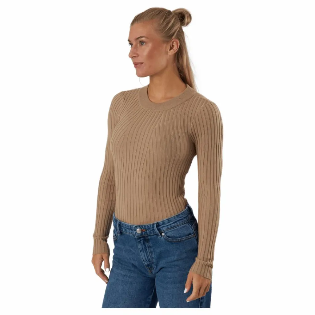 Pccrista Ls O-neck Knit Bc Silver Mink*Pieces Online