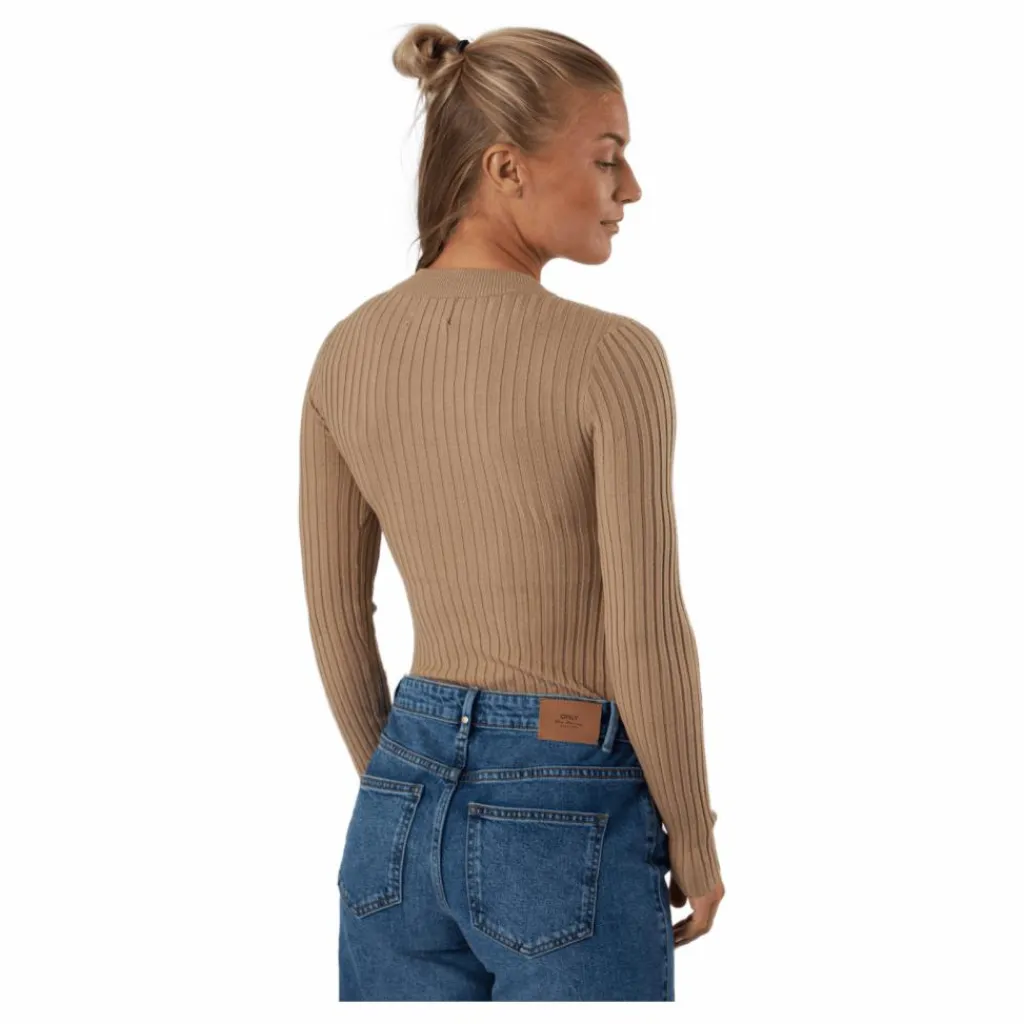 Pccrista Ls O-neck Knit Bc Silver Mink*Pieces Online
