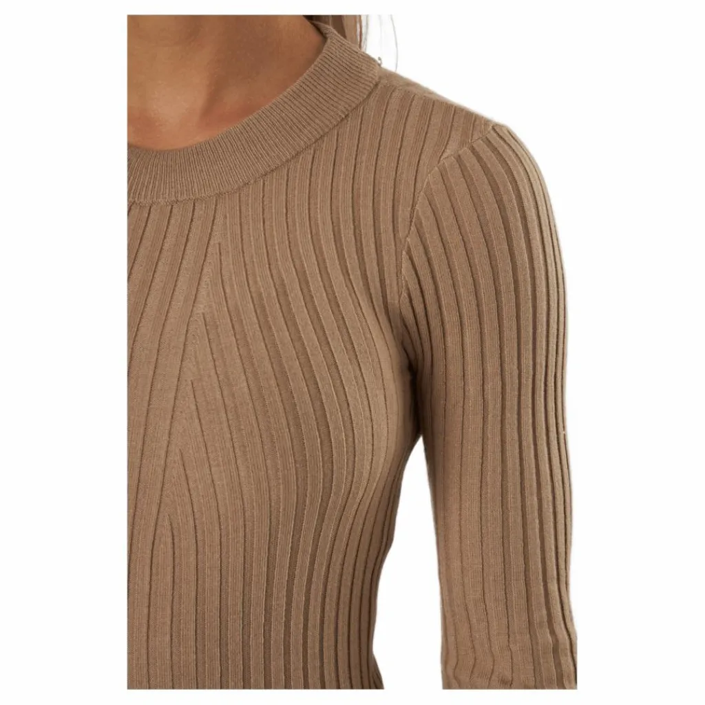 Pccrista Ls O-neck Knit Bc Silver Mink*Pieces Online