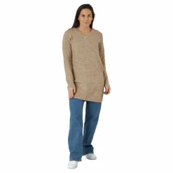 Pcellen Ls V-neck Knit Dress Silver Mink*Pieces Hot