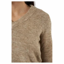Pcellen Ls V-neck Knit Dress   Silver Mink*Pieces Hot