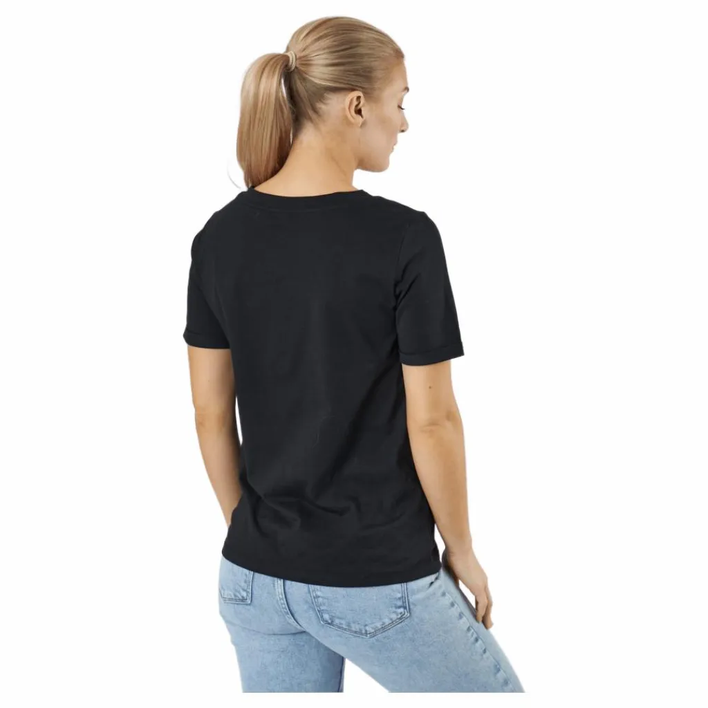 Pieces Pcria Ss V-neck Solid Tee Bc Black Svart Hot