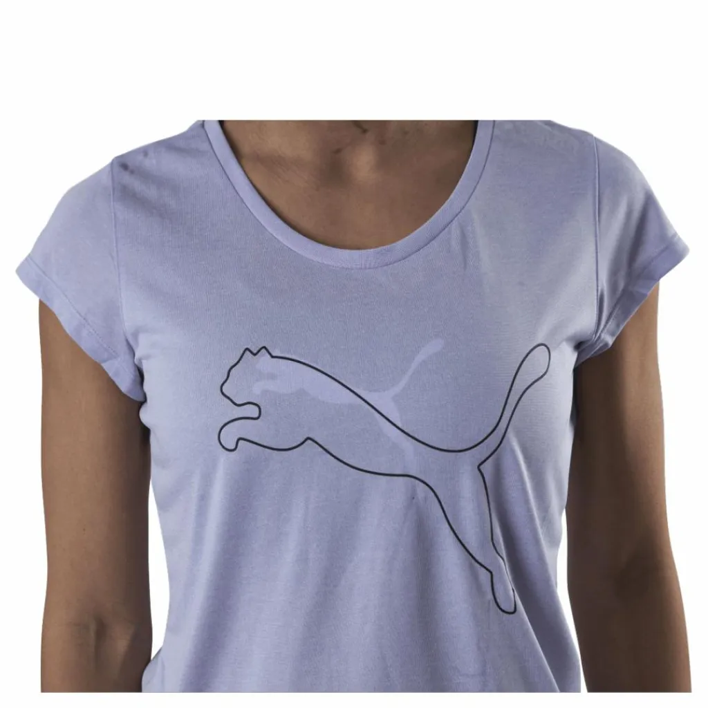 Puma Performance Heather Cat Tee Purple Lila Outlet