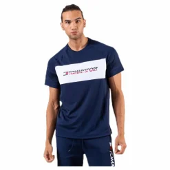 Tommy Hilfiger Sport Performance Mesh Tee Blue Blå