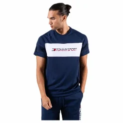 Tommy Hilfiger Sport Performance Mesh Tee Blue Blå