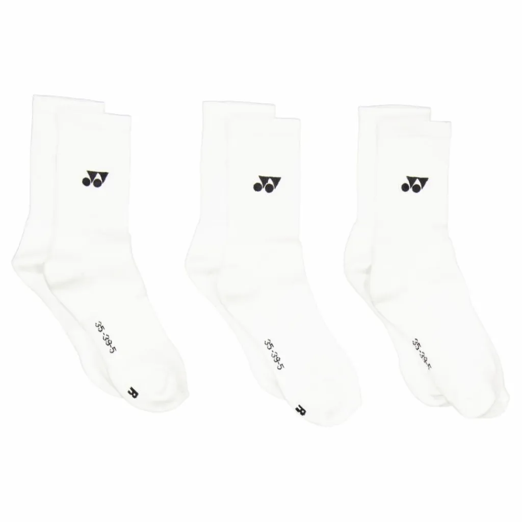 Yonex Performance Socks - 3 Pack White Svart New