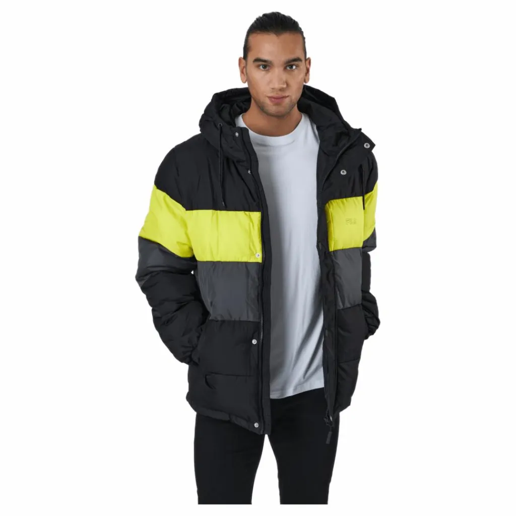 Fila Pirro Blocked Puff Jacket Black-asphalt-sulphur Spring Online