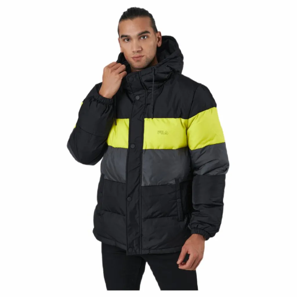 Fila Pirro Blocked Puff Jacket Black-asphalt-sulphur Spring Online
