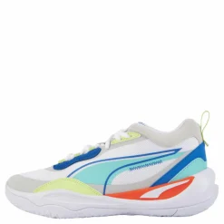 Puma Playmaker Jr White-mint-victoria Blue Flerfärgad Sale