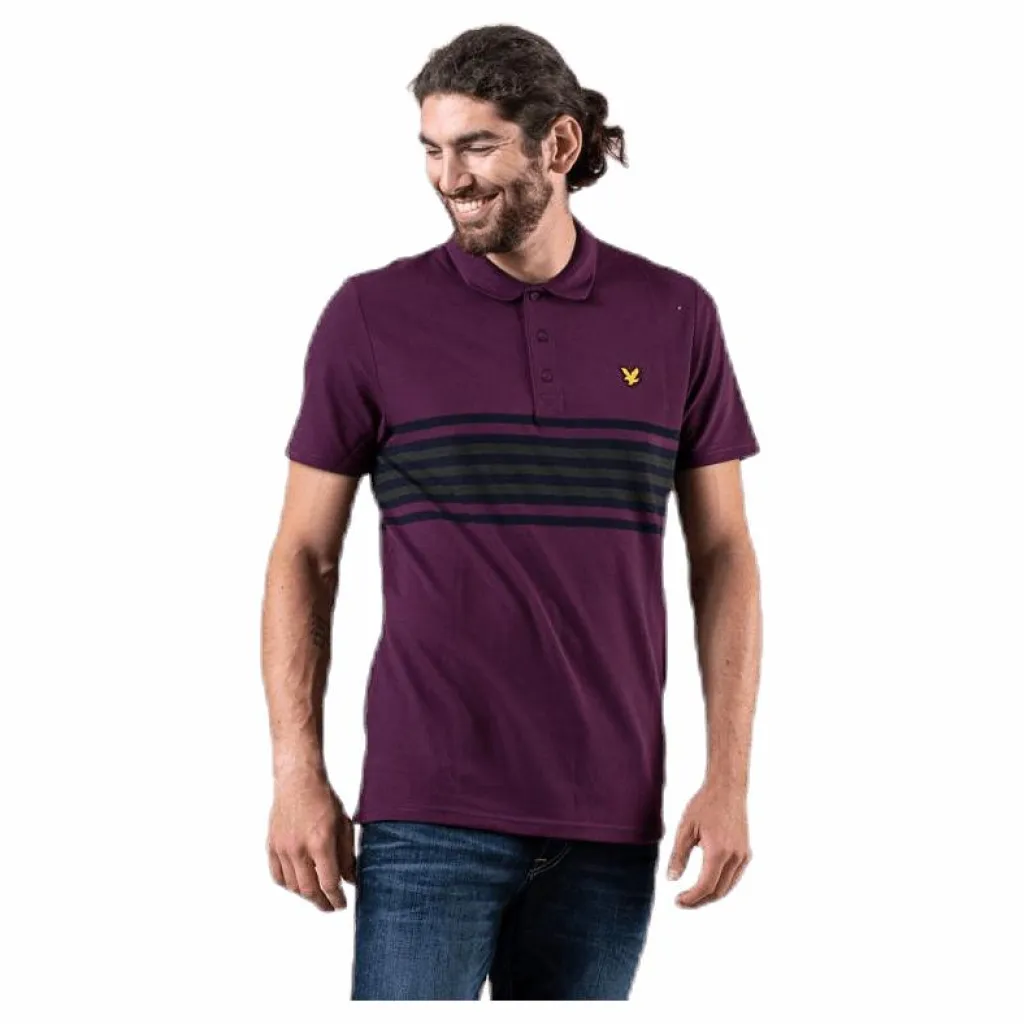 Lyle & Scott Plus Stripe Polo Blue Blå Clearance