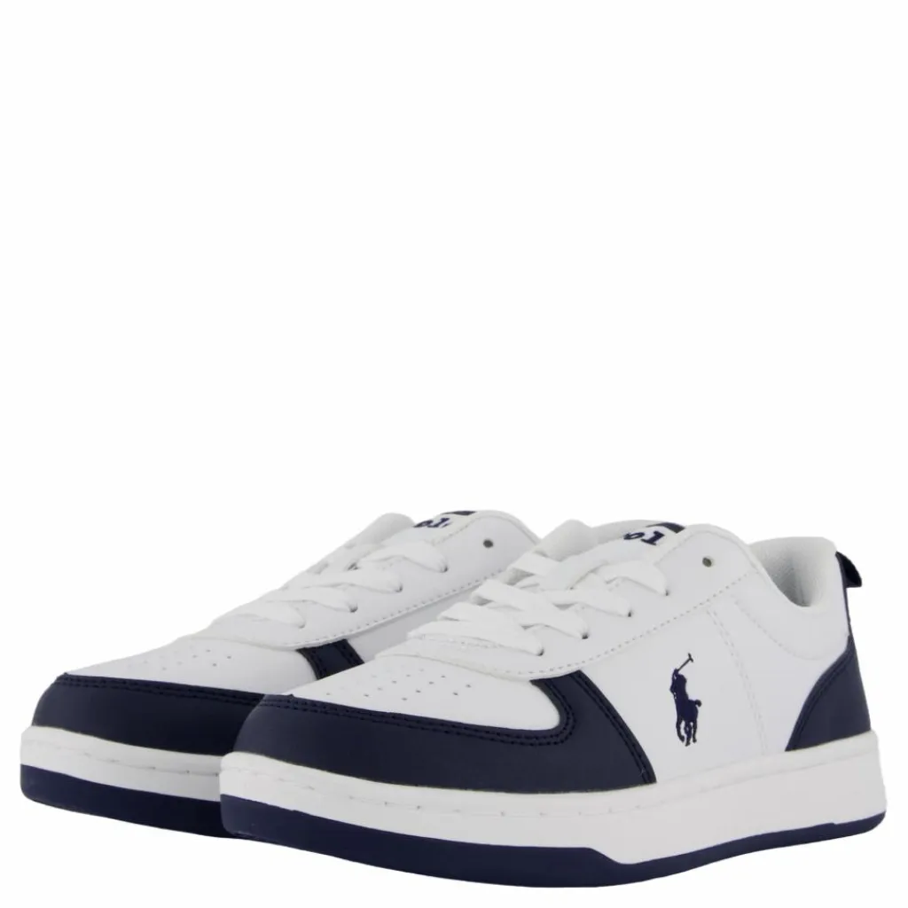 Ralph Lauren Junior Polo Court Ii C-white Tumbled/navy Blå och Vit