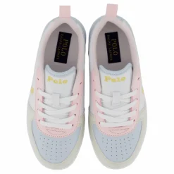Polo Court Ii C-white Tumbled/lt Pink/lt Blu*Ralph Lauren Junior Outlet
