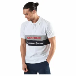 Pompano Beach Pique White*Marine Hot
