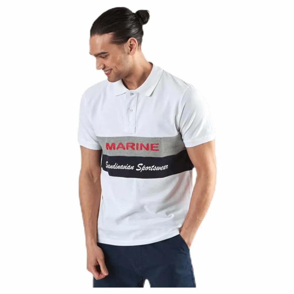 Pompano Beach Pique White*Marine Hot