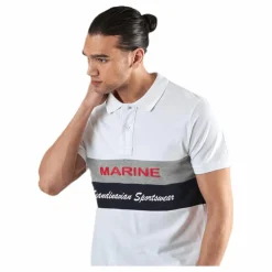Pompano Beach Pique White*Marine Hot