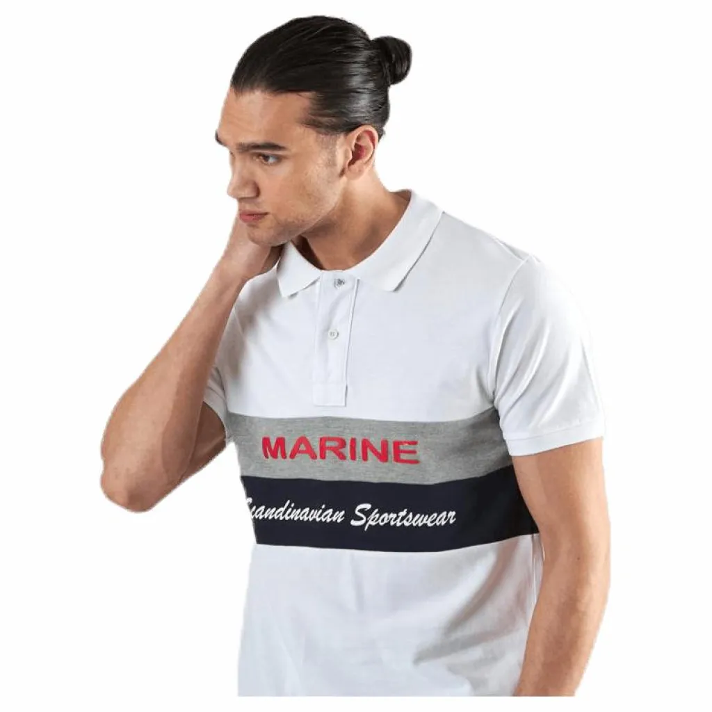 Pompano Beach Pique White*Marine Hot