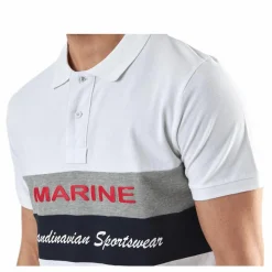 Pompano Beach Pique White*Marine Hot