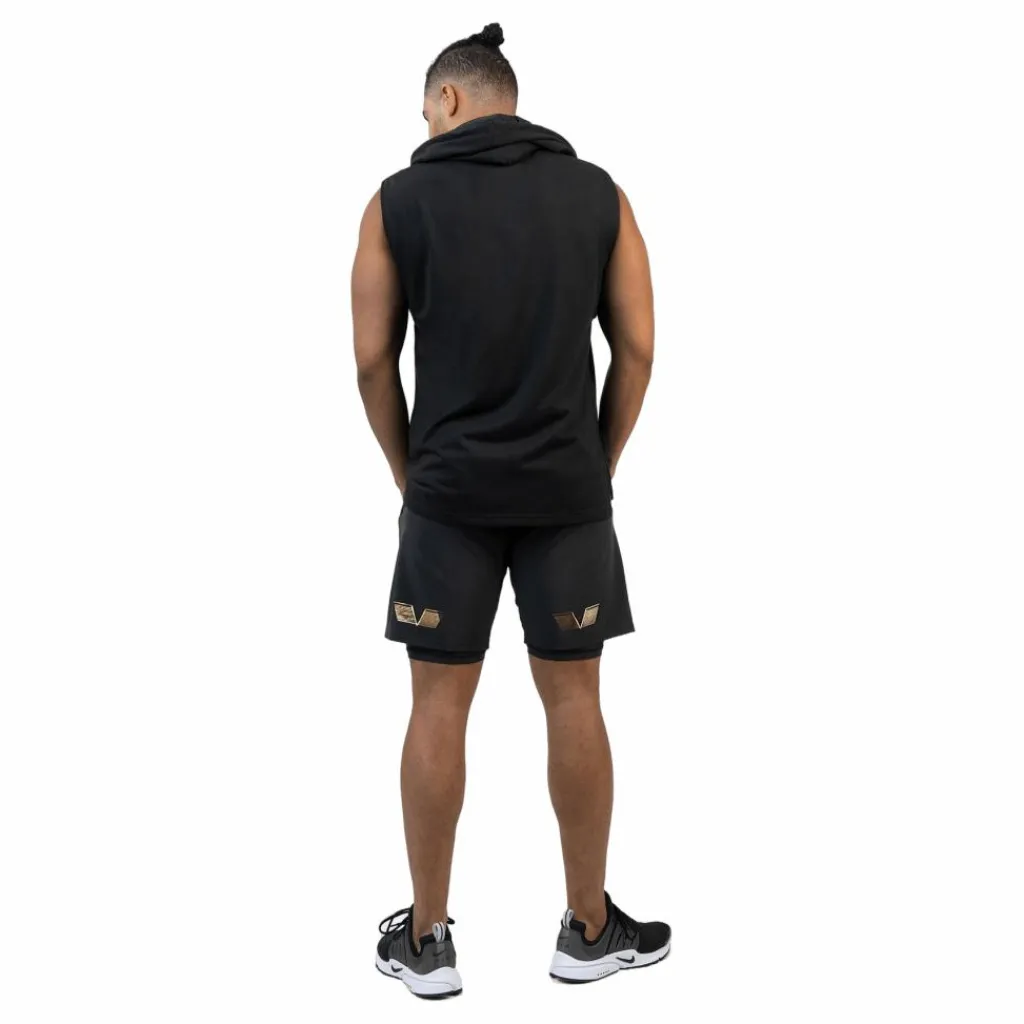 Power Sleeveless Hoodie Black&gold*Gavelo Clearance