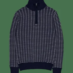 Tuxer Prescott Sweater Dark Navy Knit Blue Hot