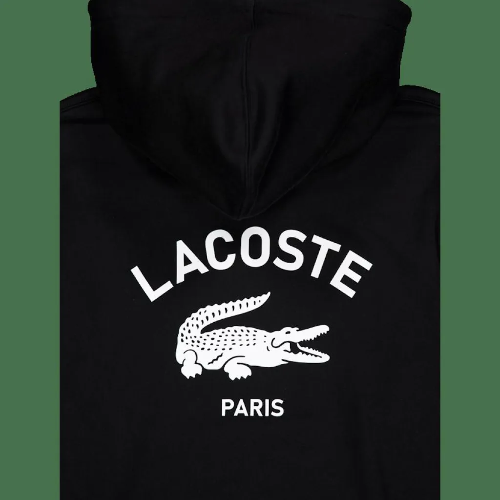 Lacoste Print Hoodie Noir 031 Black Outlet