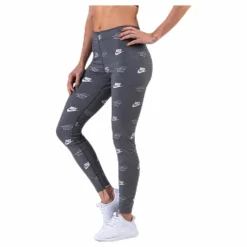 Nike Printed Leggings Shine BFF Grey Grå Outlet