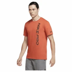 Nike Pro Burnout SS Top Orange Sale