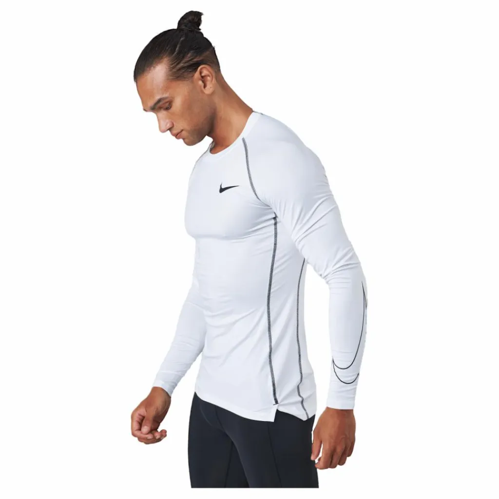 Pro Dri-FIT Men's Tight Fit Long-Sleeve Top WHITE/BLACK/BLACK*Nike