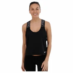 Nike Pro Tank Crossover White/Black Svart Sale