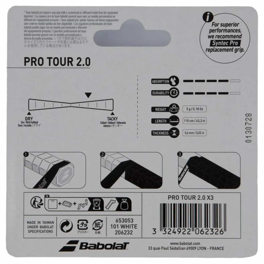 Pro Tour 2.0 3-pack White*Babolat Online