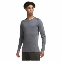 Nike Pro Warm LS Top Black/Grey Grå Sale