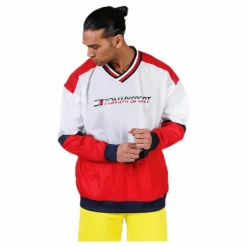 Tommy Hilfiger Sport Pull Over Jacket With Rib Red Röd Sale