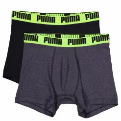 Puma Men Everyday Basic Boxer  Dark Grey Melange / Yellow Grå Clearance