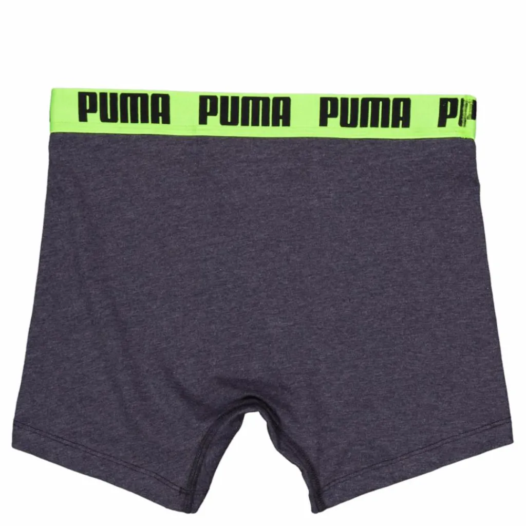 Puma Men Everyday Basic Boxer Dark Grey Melange / Yellow Grå Clearance