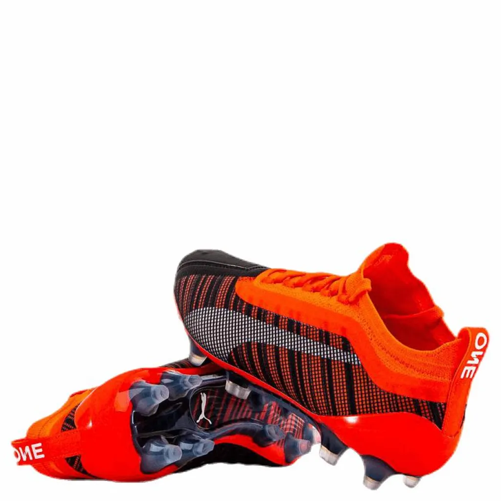 Puma One 5.1 FG/AG Junior Black/Red Orange New